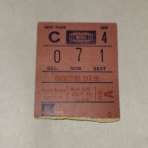 Vintage Concert Ticket Stub